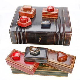 Collection of Italian Gilt-Leather Boxes (15)