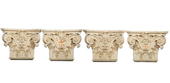 Five Architectural Corinthian Column Capitals