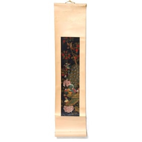 Chinese Scroll Painting of Peacocks