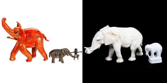 Collection of Four Elephant Figurines