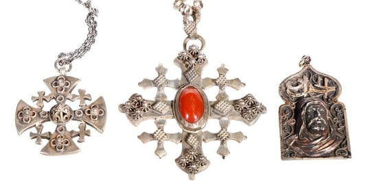 Two Silver Crosses, and a Pendant