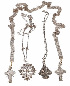 Assortment of Silver Metal Crosses/Pendants