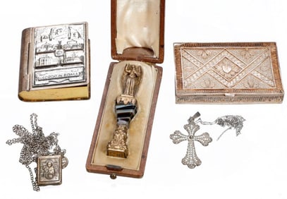 Banded Agate Angel Stamp, with Devotional Objects