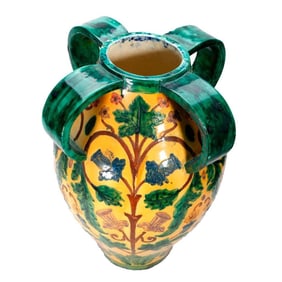 Large Italian Majolica Ceramic Urn
