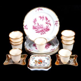 Limoges Vincennes Plates (4), and other assorted porcelains