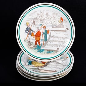 Five French Opera Dessert Plates