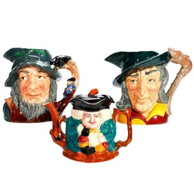 Royal Doulton Character Jugs, and a Staffordshire Toby Teapot
