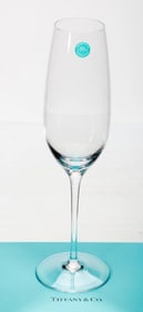 Tiffany & Co. Pair of Crystal Champagne Flutes in Box
