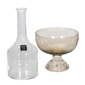 Riedel Austrian Crystal Decanter, and a Glass Compote