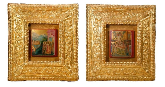 Pair of Icons on the Life of St. John Chrysostom