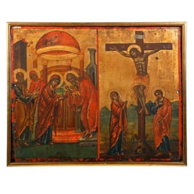 Icon of the Crucifixion and Presentation of Christ