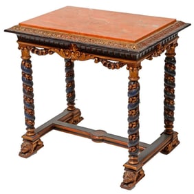Spanish Style Rojo Alicante Marble Top Table
