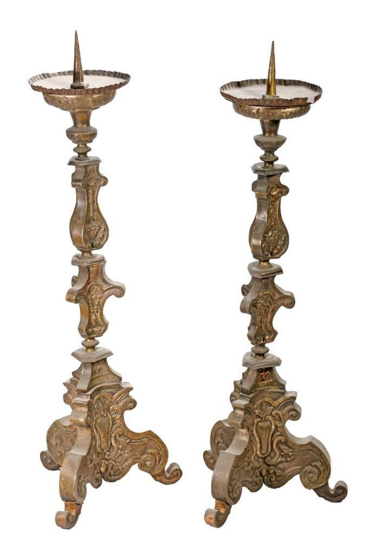 Pair of Baroque Style Altar Prickets (1 of 3)