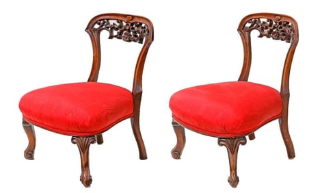 Pair of Low Slipper Chairs