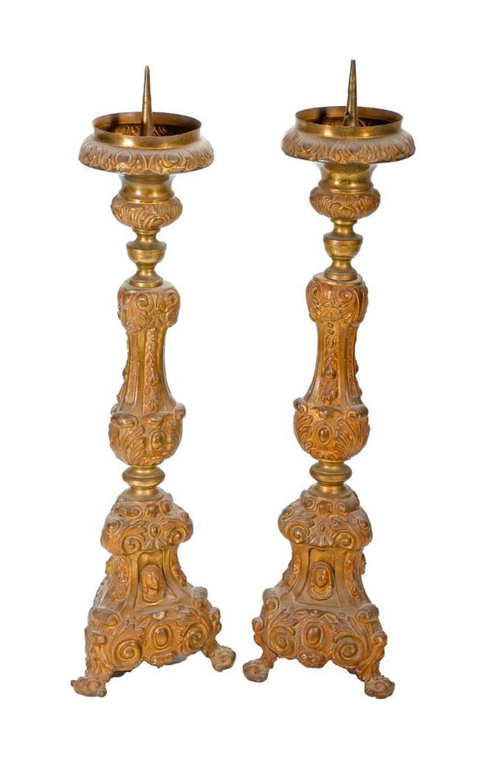 Pair of Baroque Style Altar Prickets (1 of 2)