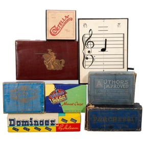 Group of Vintage Games and Game Pieces