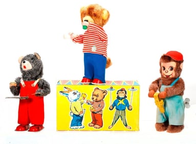 Three Vintage Windup Animal Toys, Japan and Germany
