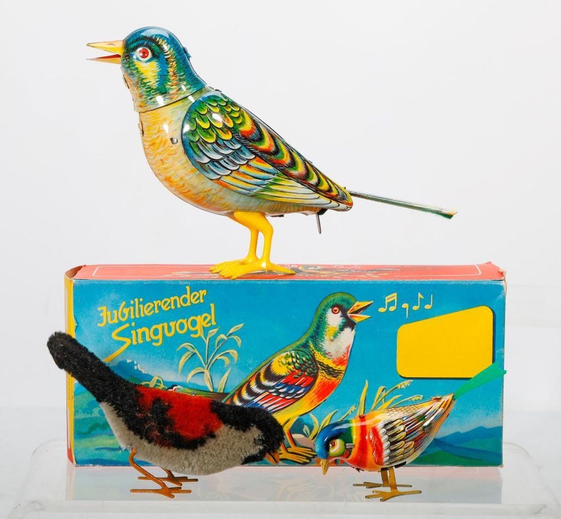 Vintage German Kohler Windup Bird, with others (1 of 4)