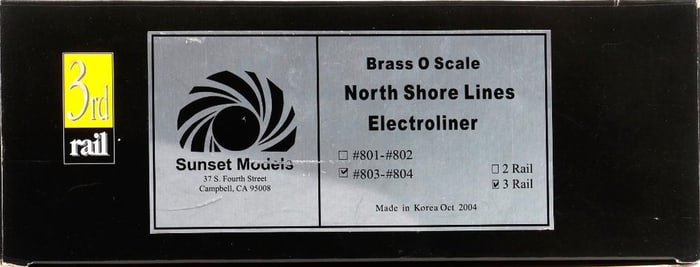 3rd Rail/Sunset O Gauge 3-Rail North Shore Electroliner