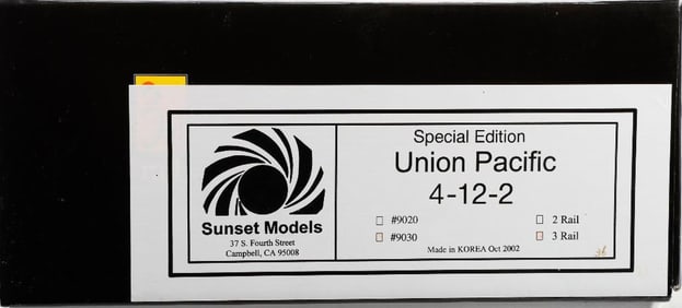 3rd Rail/Sunset O Gauge 3-Rail Union Pacific 4-12-2 Steam Locomotive