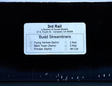 3rd Rail/Sunset O Gauge 3 Rail Flying Yankee Zephyr