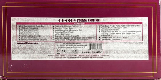 MTH O Gauge Southern Pacific GS-4 4-8-4 Steam Loco