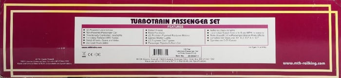MTH O Gauge VIA Turbotrain Passenger Set