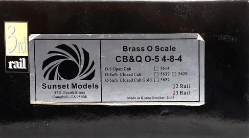 Sunset Models 3rd Rail Brass O Scale CB&Q 4-8-4