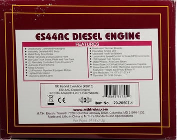 MTH O Gauge GE Evolution ES44AC Diesel Locomotive