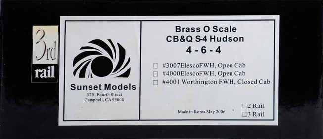 3rd Rail Brass O Scale CB&Q S-4 Hudson 4-6-4 Steam Loco