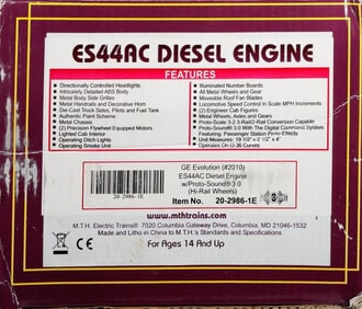 MTH O Gauge GE Evolution ES44AC Diesel Locomotive