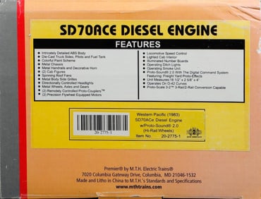 MTH O Gauge 20-2775-1 Western Pacific (1983) SD70ACe Diesel Engine