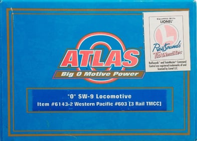 Atlas O gauge 3 Rail Western Pacific SW-9 Diesel Locomotive