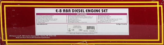 MTH O Gauge Southern Pacific E-8 ABA Loco Set