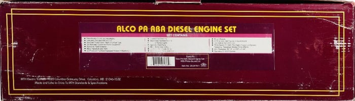 MTH O Gauge Santa Fe Alco PA ABA Diesel Locomotive Set