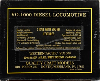 Weaver O Gauge Western Pacific VA-1000 Diesel Loco