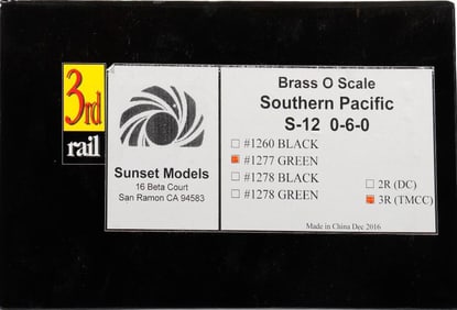 3rd Rail O Gauge Southern Pacific S-12 0-6-0 Green