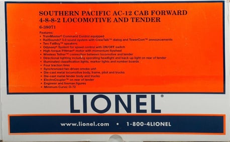 Lionel O Gauge Southern Pacific AC-12 Cab Forward 4-8-8-2 Steam Locomotive