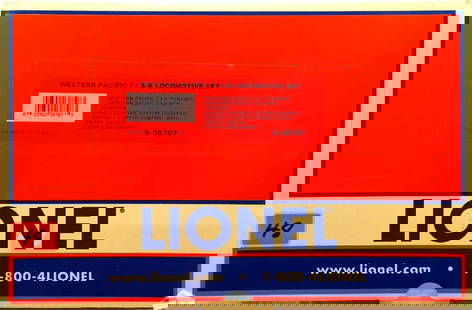 Lionel O Gauge Western Pacific F-3 A-B Loco Set: Lionel O Gauge 6-38707 Western Pacific F3 A-B Locomotive Set in original shelf worn and faded box.