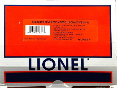 Lionel O Gauge Seaboard Centipede A Diesel Loco: Lionel O Gauge 6-34677 Seaboard Centipede A Diesel Locomotive #4503 in original shelf worn box.