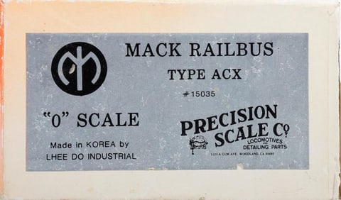 Precision Scale O Gauge Mack Railbus Type ACX