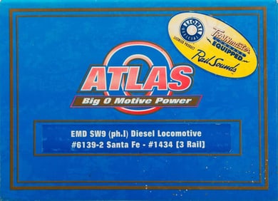 Atlas O Gauge Santa Fe EMD SW9 Diesel Loco
