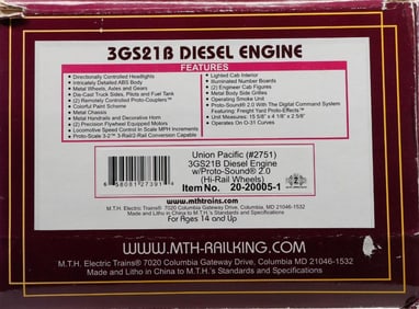 MTH O Gauge Union Pacific 3GS21B Diesel Locomotive