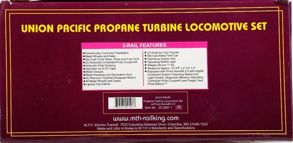MTH O Gauge Union Pacific Propane Turbine Loco Set