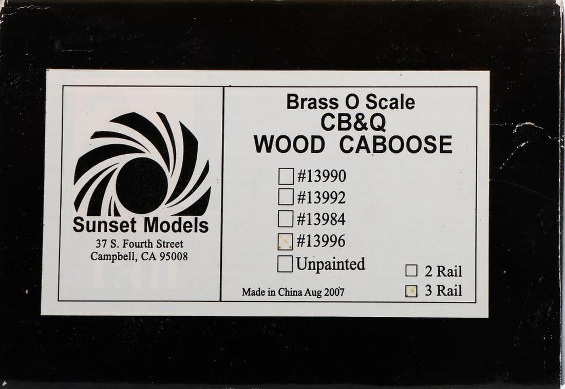 Sunset O Gauge 3-Rail CB&Q Wood Caboose #13996 (1 of 5)