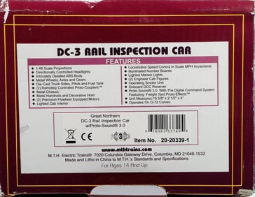 MTH O Gauge Great Northern Inspection Car