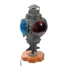 Railroad Switchstand Lamp Electrified and made into a Table Lamp