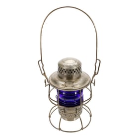 Adlake Kero Railroad Lantern IHB with Blue Globe