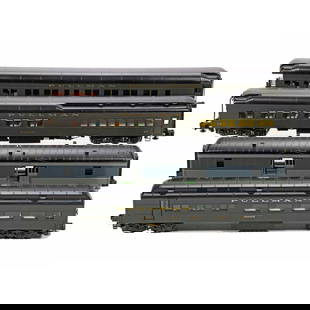 O Gauge Southern Pacific Baggage Car, Pullman Golden Grove and 13 Diner, K-Line Pullman Diner: 3 Brass Heavyweight Cars and 1 Heavyweight plastic car O Gauge Southern Pacific SP6463 REA/Baggage Car. Lighted O Gauge Pullman Golden Grove Heavyweight Observation O Gauge Pullman Diner 13 K-Line Pul