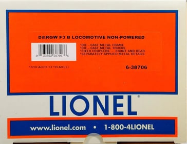 Lionel O Gauge D&RGW F-3 B Dummy Diesel Loco